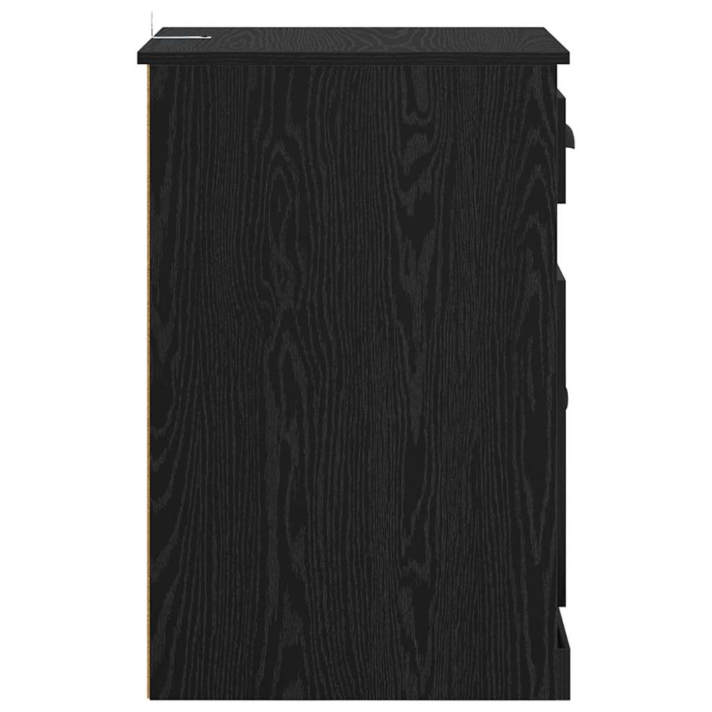 Produktbild för Sidokabinett Svart Ek 40 x 50 x 75 cm Konstruerat trä