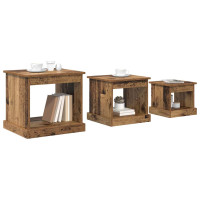 Produktbild för Kaffeebord 3 pcs Gammalt trä Konstruerat trä