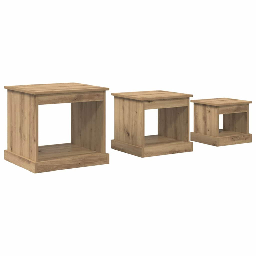 Produktbild för Kaffeebord 3 pcs Artisan Ek Konstruerat trä