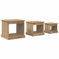 Produktbild för Kaffeebord 3 pcs Artisan Ek Konstruerat trä