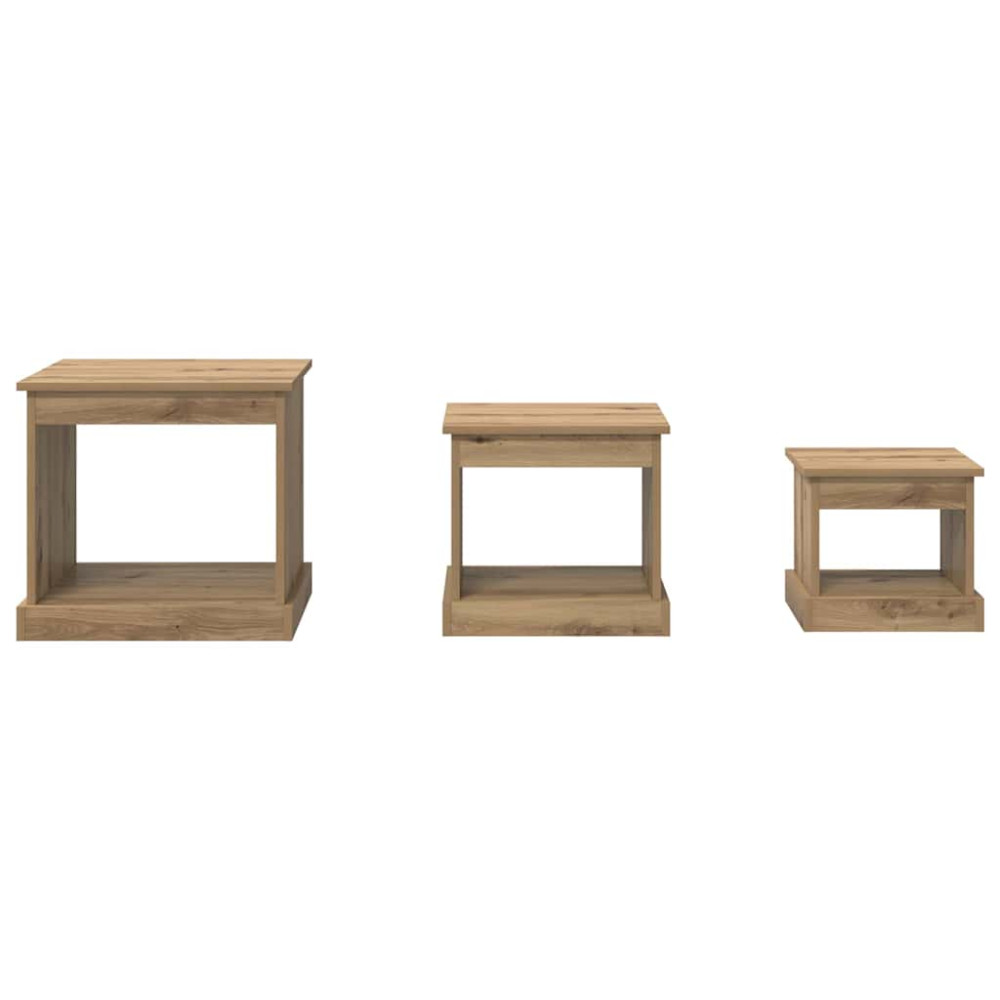 Produktbild för Kaffeebord 3 pcs Artisan Ek Konstruerat trä