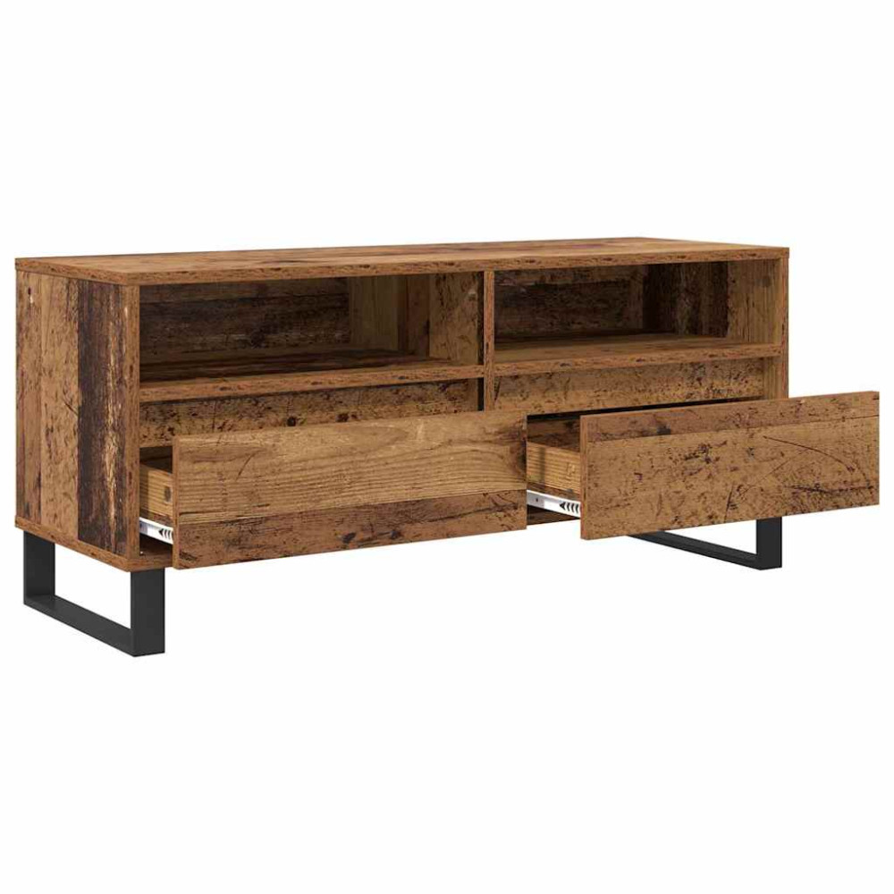 Produktbild för TV-skåp med låda Gammalt trä 100 x 34,5 x 44,5 cm