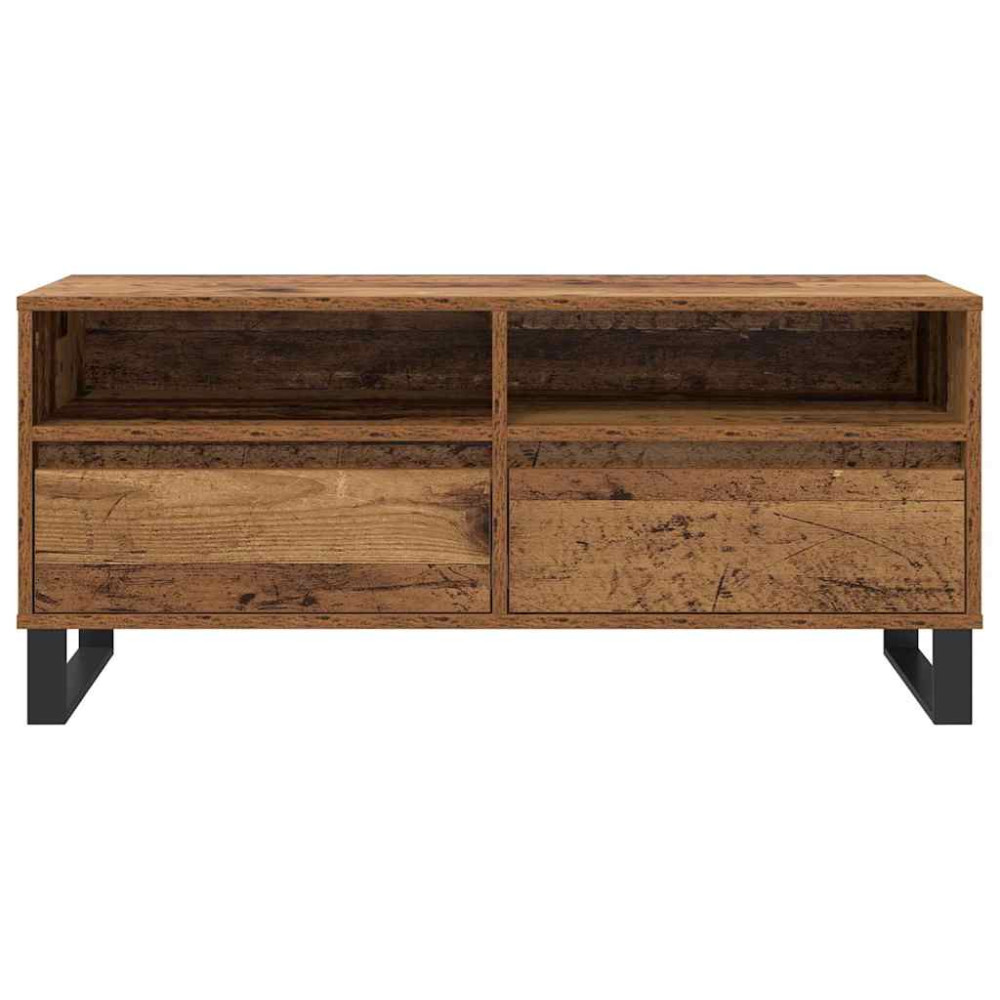 Produktbild för TV-skåp med låda Gammalt trä 100 x 34,5 x 44,5 cm