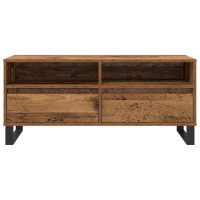 Produktbild för TV-skåp med låda Gammalt trä 100 x 34,5 x 44,5 cm