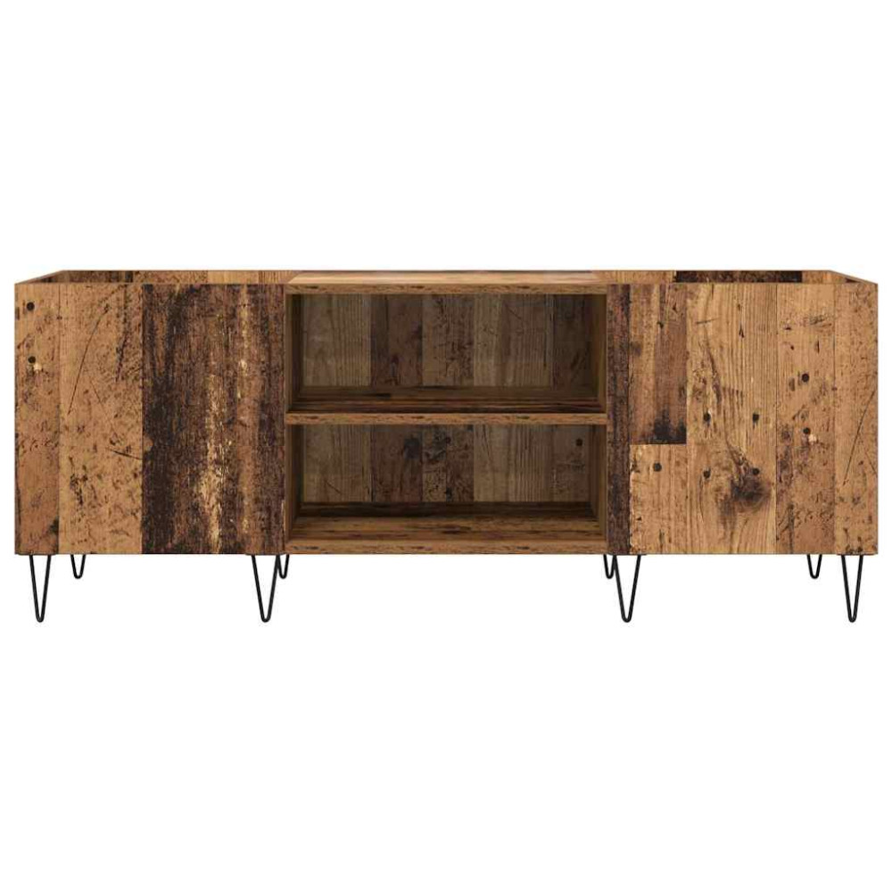 Produktbild för Skivskåp Gammalt trä 121 x 38 x 48 cm Konstruerat trä och järn