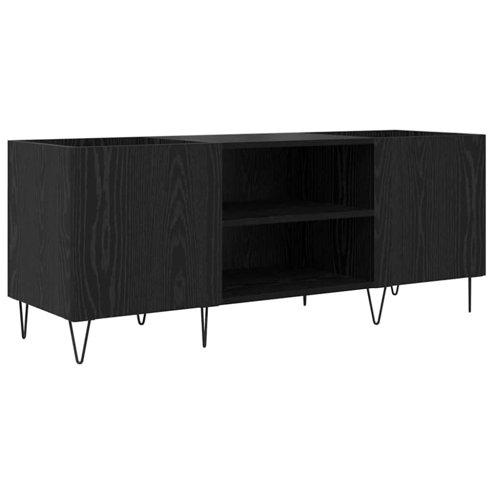 Produktbild för Skivskåp Svart Ek 121 x 38 x 48 cm Konstruerat trä och järn