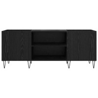 Produktbild för Skivskåp Svart Ek 121 x 38 x 48 cm Konstruerat trä och järn