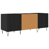 Produktbild för Skivskåp Svart Ek 121 x 38 x 48 cm Konstruerat trä och järn