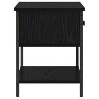 Produktbild för Sängbord med låda Svart Ek 34 x 35,5 x 45 cm Konstruerat trä