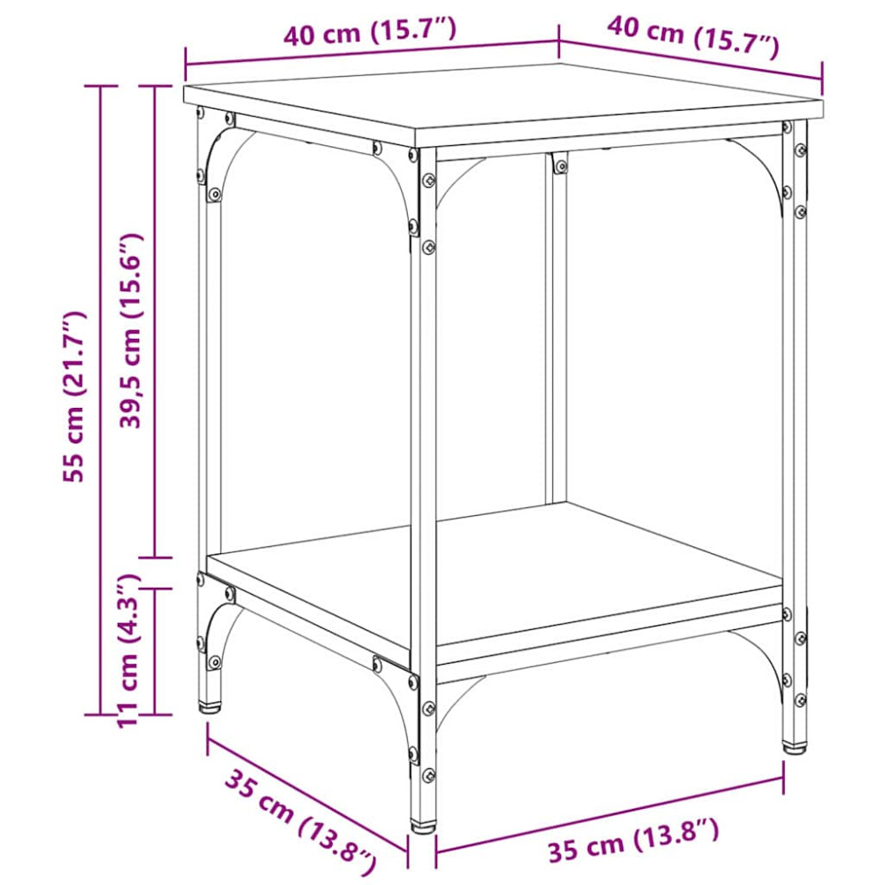 Produktbild för Kaffeebord Gammalt trä 40 x 40 x 55 cm Konstruerat trä