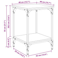 Produktbild för Kaffeebord Svart Ek 40 x 40 x 55 cm Konstruerat trä