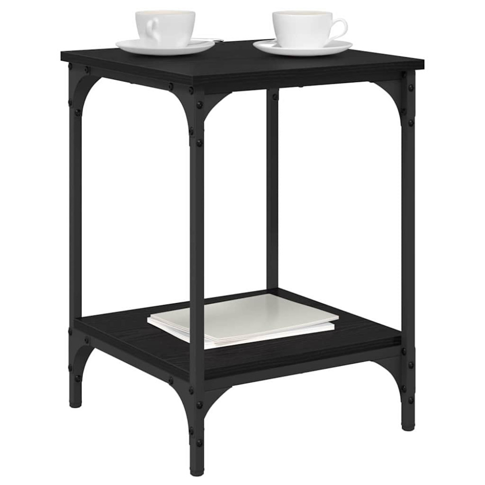 Produktbild för Kaffeebord Svart Ek 40 x 40 x 55 cm Konstruerat trä