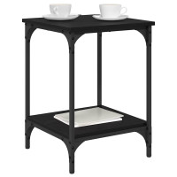 Produktbild för Kaffeebord Svart Ek 40 x 40 x 55 cm Konstruerat trä