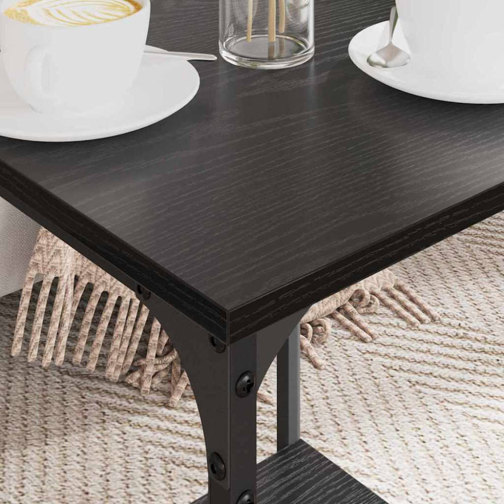 Produktbild för Kaffeebord Svart Ek 40 x 40 x 55 cm Konstruerat trä