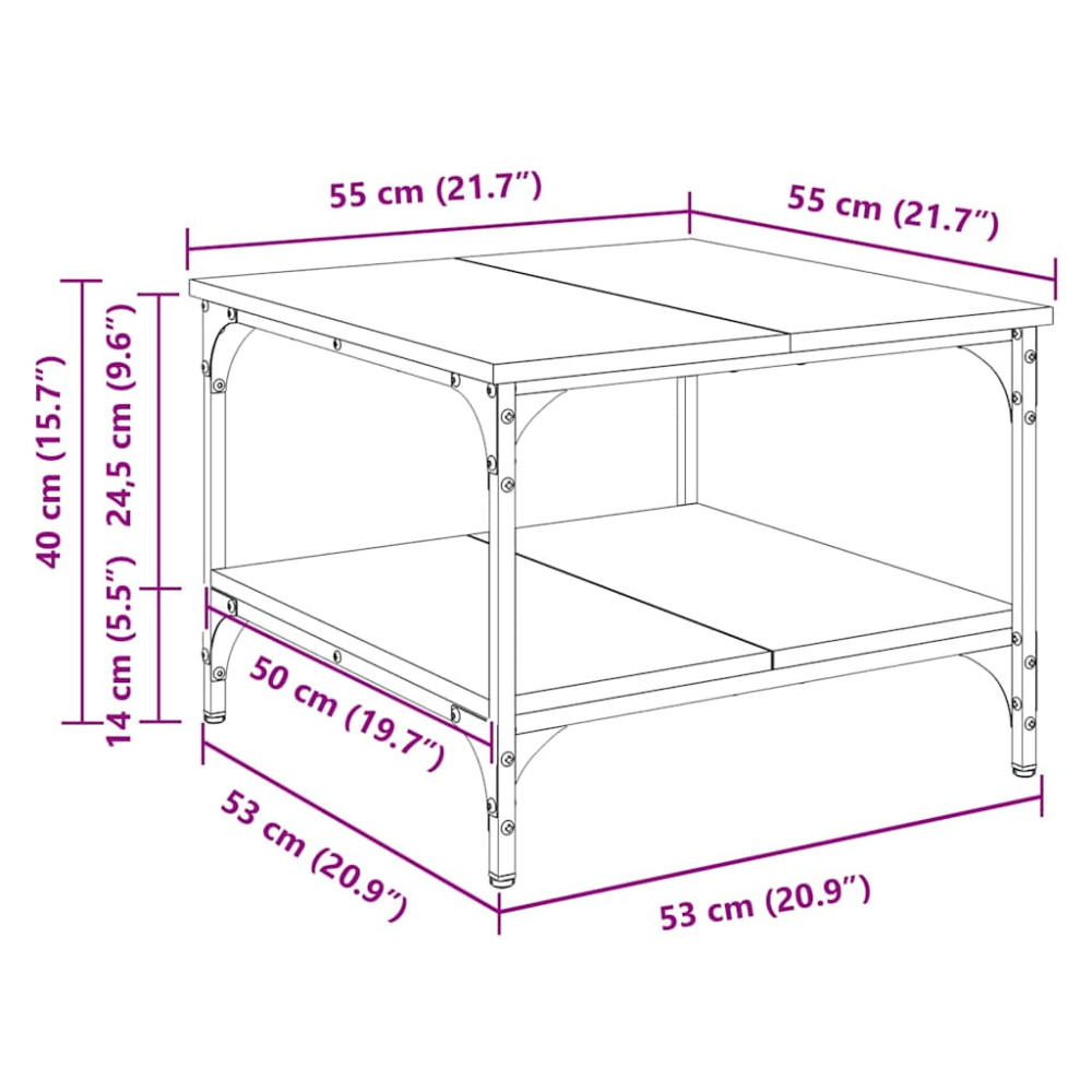 Produktbild för Kaffeebord Gammalt trä 55 x 55 x 40 cm Konstruerat trä