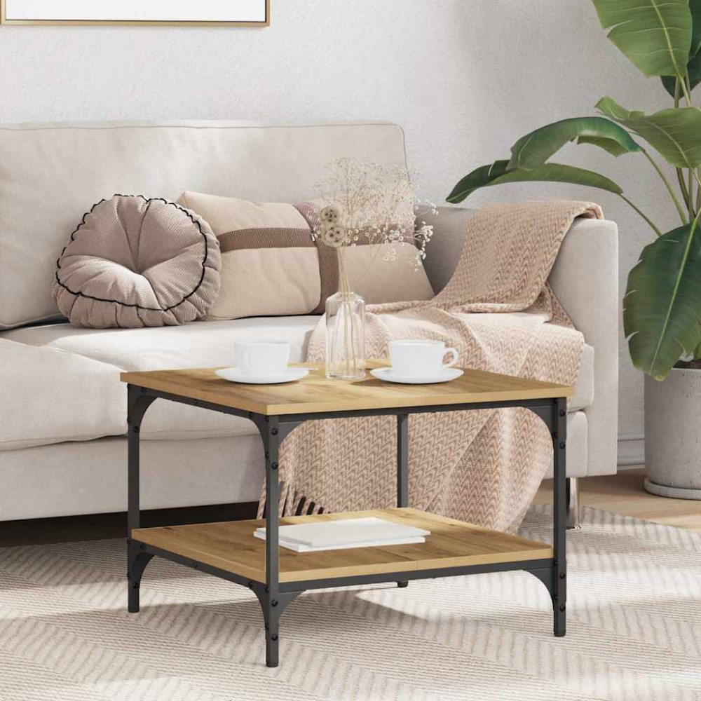Produktbild för Kaffeebord Artisan Ek 55 x 55 x 40 cm Konstruerat trä