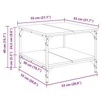 Produktbild för Kaffeebord Artisan Ek 55 x 55 x 40 cm Konstruerat trä