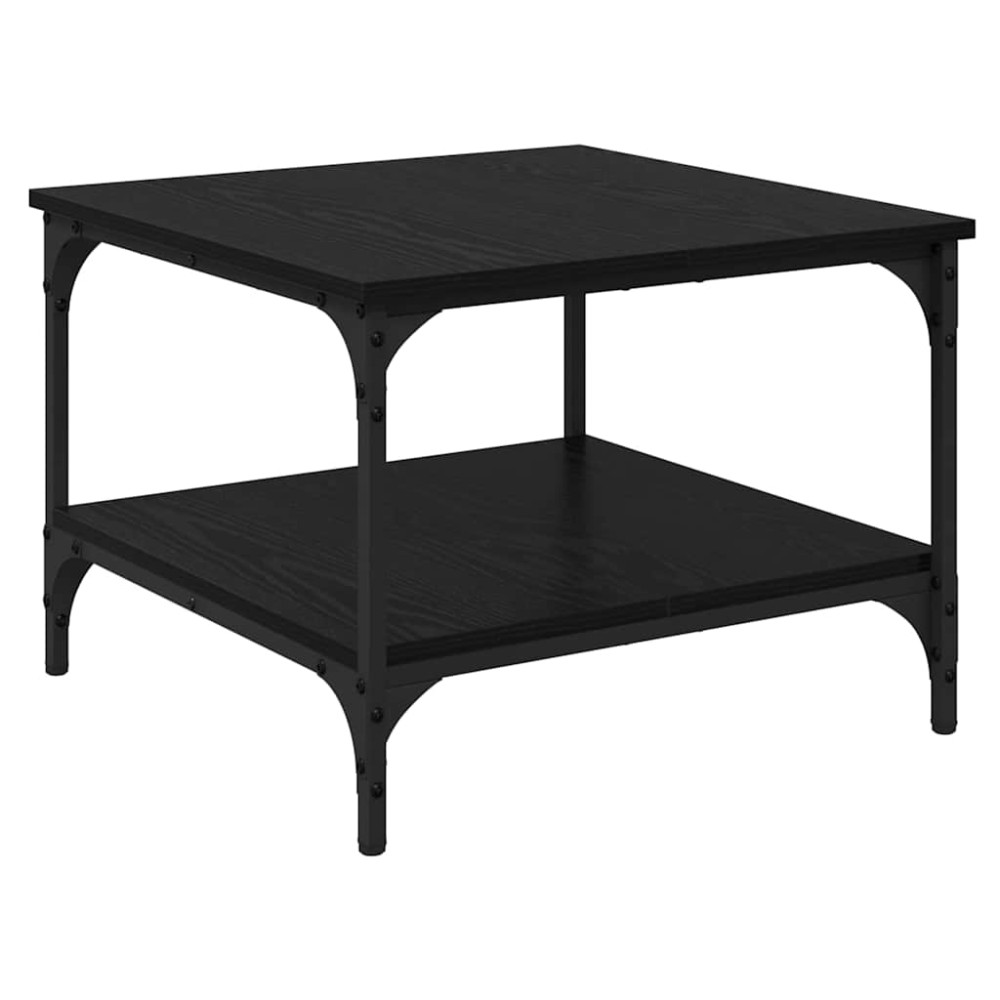 Produktbild för Kaffeebord Svart Ek 55 x 55 x 40 cm Konstruerat trä