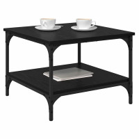 Produktbild för Kaffeebord Svart Ek 55 x 55 x 40 cm Konstruerat trä