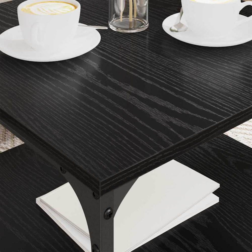 Produktbild för Kaffeebord Svart Ek 55 x 55 x 40 cm Konstruerat trä