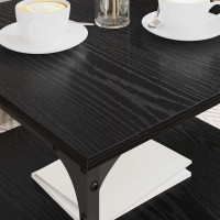Produktbild för Kaffeebord Svart Ek 55 x 55 x 40 cm Konstruerat trä