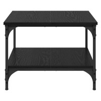 Produktbild för Kaffeebord Svart Ek 55 x 55 x 40 cm Konstruerat trä