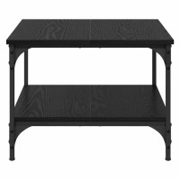 Produktbild för Kaffeebord Svart Ek 55 x 55 x 40 cm Konstruerat trä