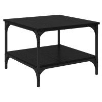 Produktbild för Kaffeebord Svart Ek 55 x 55 x 40 cm Konstruerat trä