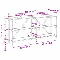 Produktbild för Konsolbord Gammalt trä 160 x 30 x 75 cm Konstruerat trä