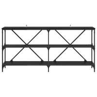 Produktbild för Konsolbord med hylla Svart Ek 160 x 30 x 75 cm Konstruerat trä