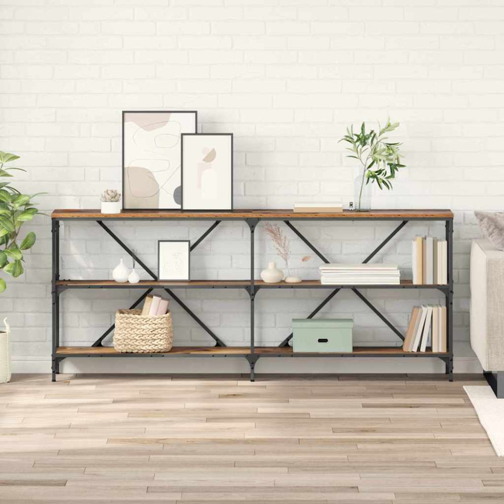 Produktbild för Konsolbord Gammalt trä 180 x 30 x 75 cm Konstruerat trä