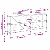 Produktbild för Konsolbord Gammalt trä 180 x 30 x 75 cm Konstruerat trä