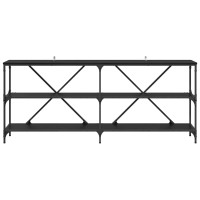 Produktbild för Konsolbord med hylla Svart Ek 180 x 30 x 75 cm Konstruerat trä