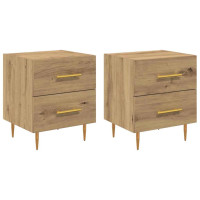 Produktbild för Nattduksbord 2 pcs Artisan Ek 40 x 35 x 47,5 cm Konstruerat trä