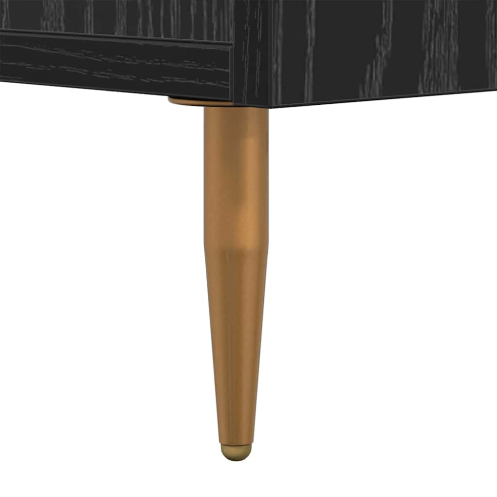 Produktbild för Nattduksbord Svart Ek 40 x 35 x 47,5 cm Konstruerat trä