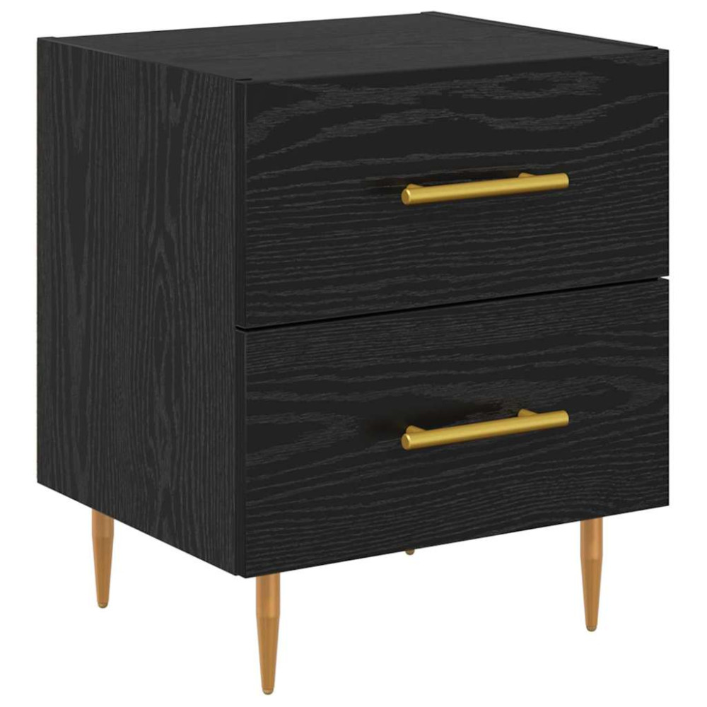Produktbild för Nattduksbord Svart Ek 40 x 35 x 47,5 cm Konstruerat trä