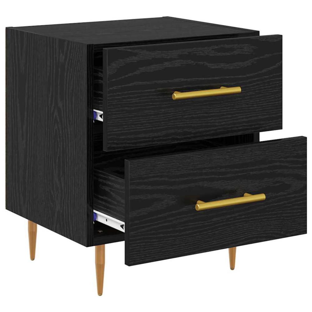 Produktbild för Nattduksbord Svart Ek 40 x 35 x 47,5 cm Konstruerat trä