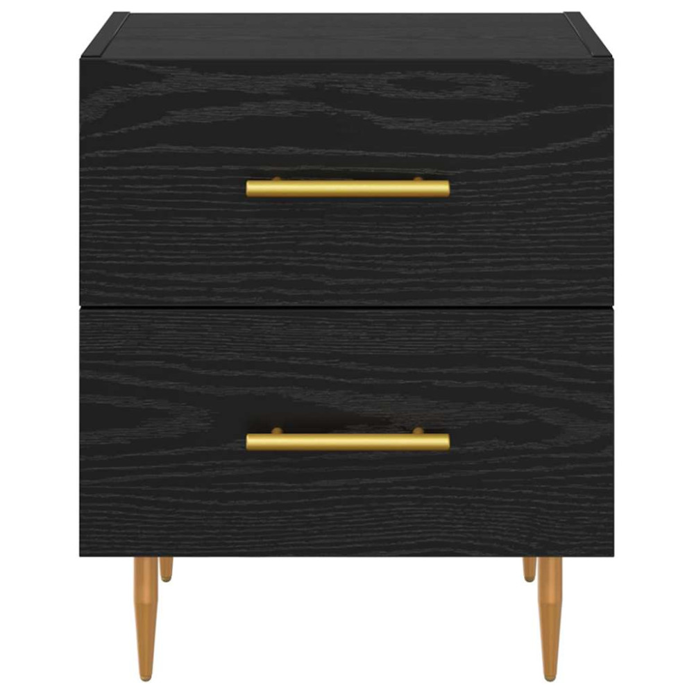 Produktbild för Nattduksbord Svart Ek 40 x 35 x 47,5 cm Konstruerat trä