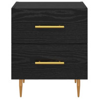 Produktbild för Nattduksbord Svart Ek 40 x 35 x 47,5 cm Konstruerat trä