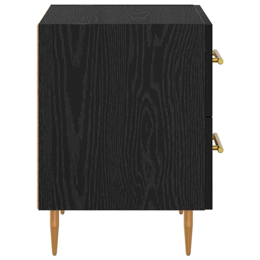 Produktbild för Nattduksbord Svart Ek 40 x 35 x 47,5 cm Konstruerat trä