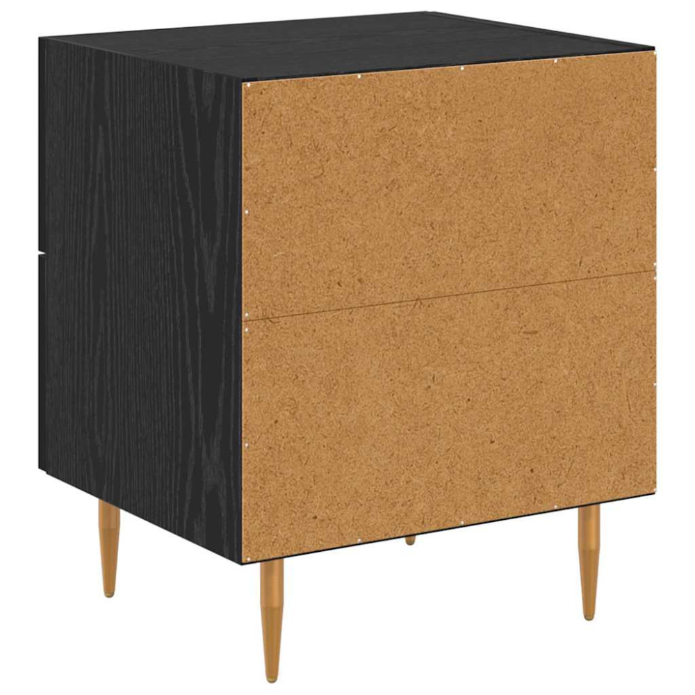 Produktbild för Nattduksbord Svart Ek 40 x 35 x 47,5 cm Konstruerat trä