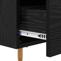 Produktbild för Nattduksbord Svart Ek 40 x 35 x 47,5 cm Konstruerat trä