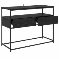 Produktbild för Konsolbord med låda Svart Ek 100 x 40 x 75 cm Konstruerat trä