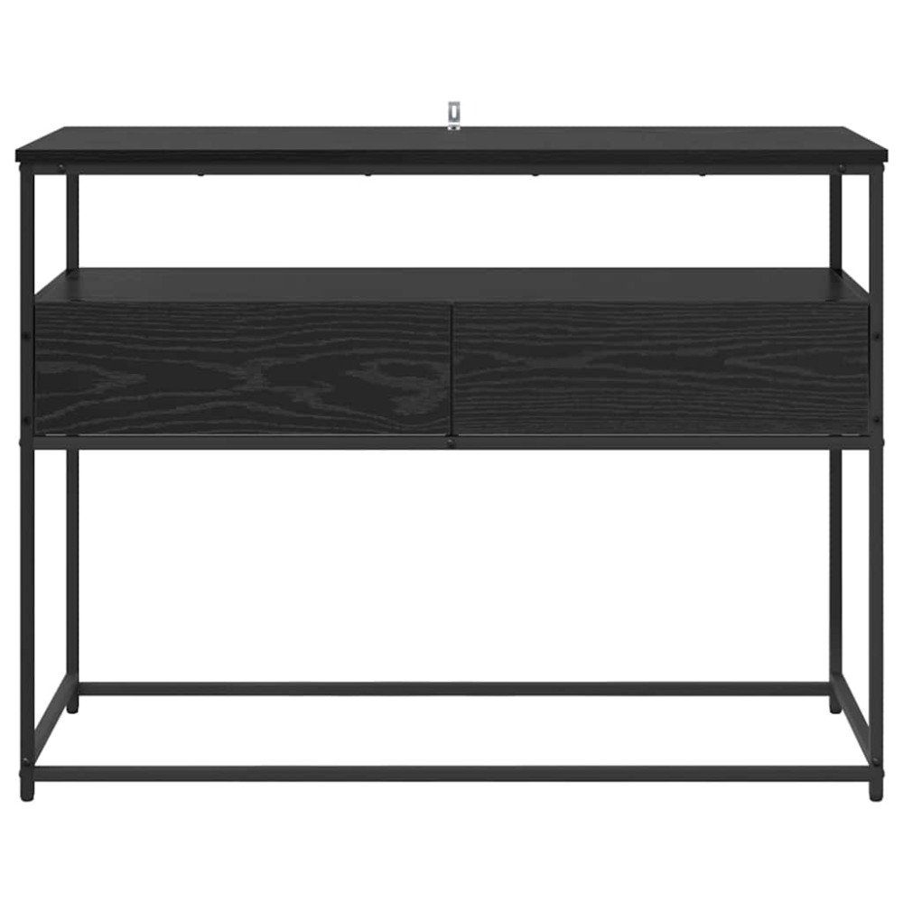 Produktbild för Konsolbord med låda Svart Ek 100 x 40 x 75 cm Konstruerat trä