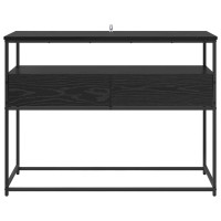 Produktbild för Konsolbord med låda Svart Ek 100 x 40 x 75 cm Konstruerat trä