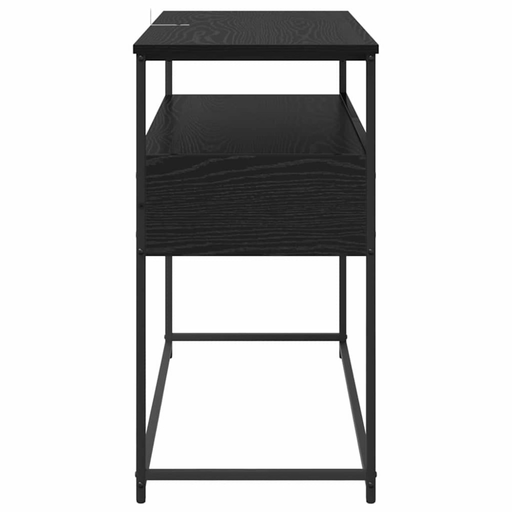 Produktbild för Konsolbord med låda Svart Ek 100 x 40 x 75 cm Konstruerat trä