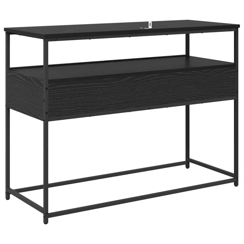 Produktbild för Konsolbord med låda Svart Ek 100 x 40 x 75 cm Konstruerat trä