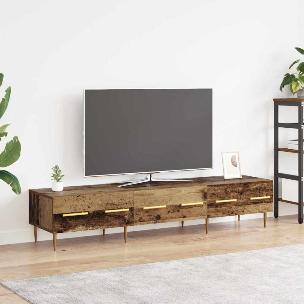 Produktbild för TV-skåp med låda Gammalt trä 150 x 36 x 30 cm Konstruerat trä