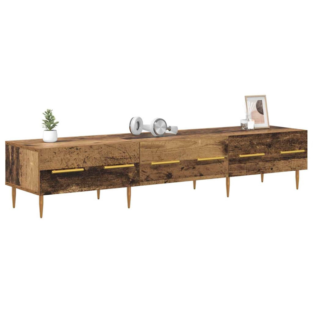 Produktbild för TV-skåp med låda Gammalt trä 150 x 36 x 30 cm Konstruerat trä
