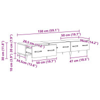 Produktbild för TV-skåp med låda Gammalt trä 150 x 36 x 30 cm Konstruerat trä